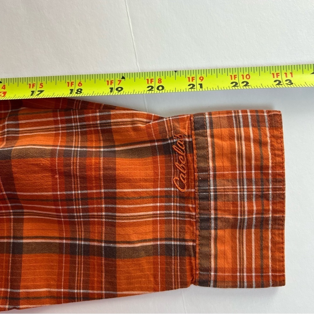 CABELA’S Women’s Button Shirt Sz Medium Multi Color Plaid Long sleeves Convert - Picture 12 of 12